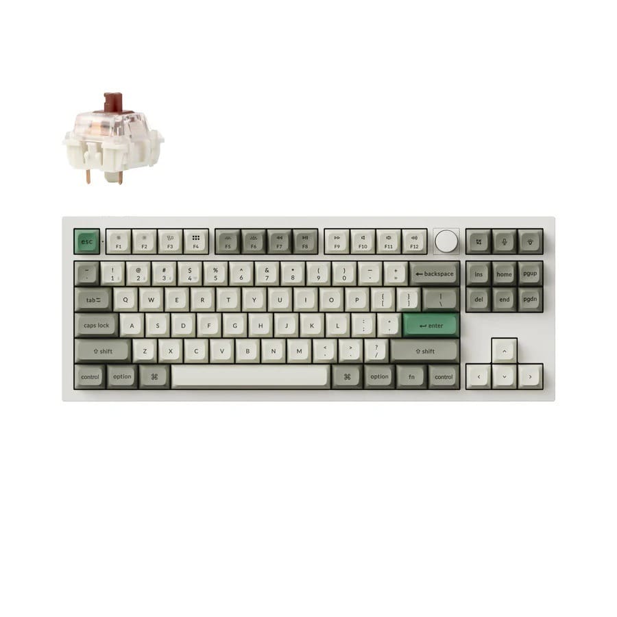 Keychron Q3 Max QMK/VIA Wireless TenKeyLess RGB Hot-Swap Fully Assembled Knob Shell White Custom Mechanical Keyboard - Brown Switch