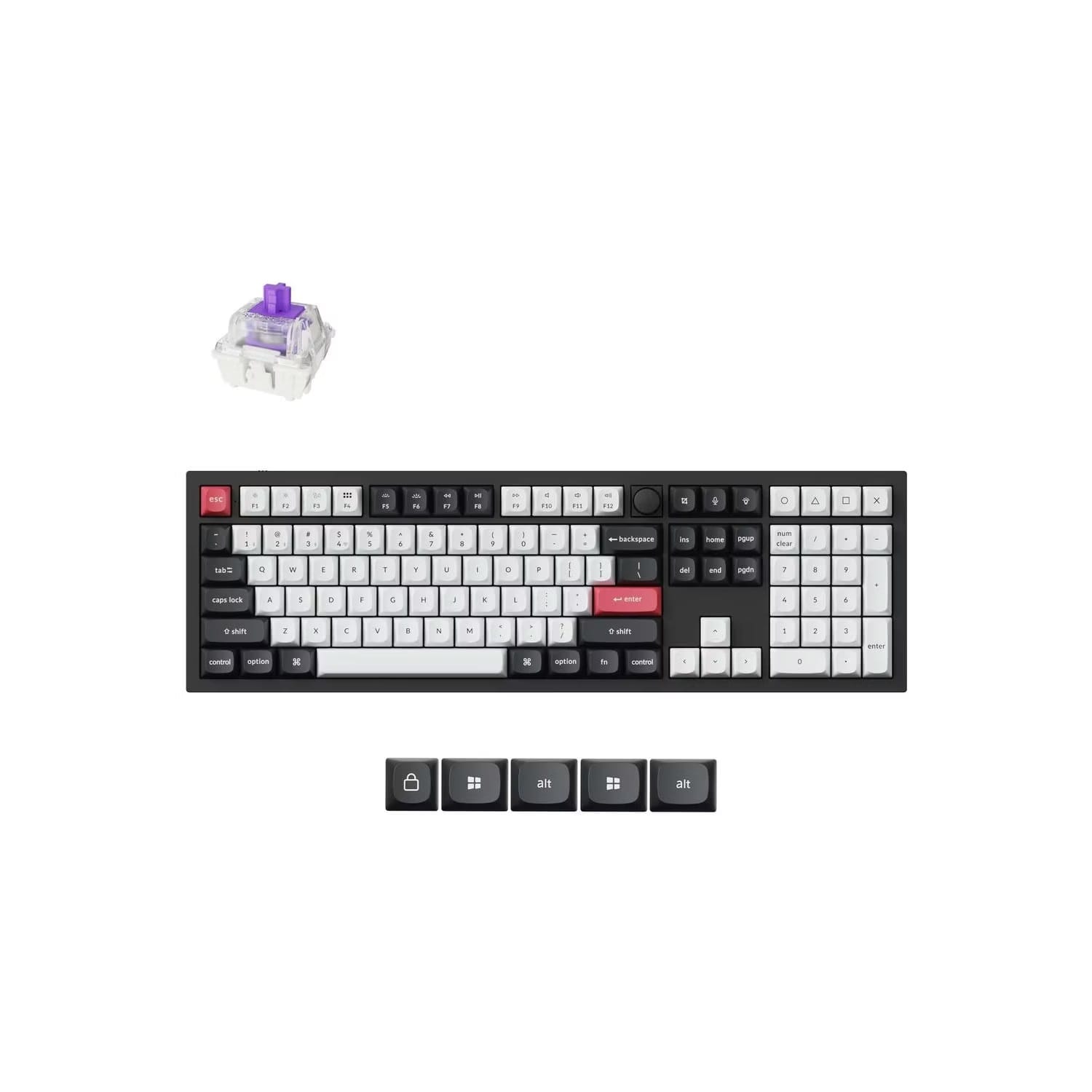 Keychron Q6 HE QMK Wireless Carbon Black Custom Keyboard - Gateron Nebula Magnetic Switch