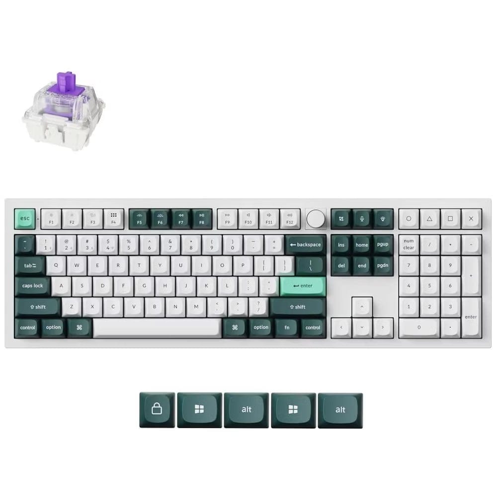 Keychron Q6 HE QMK Wireless White Custom Keyboard - Gateron Nebula Magnetic Switch