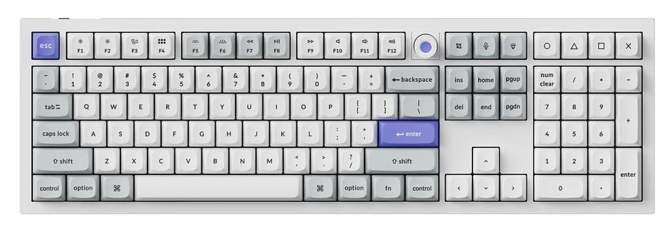 Keychron Q6 HE 8K Wired Magnetic Switch Fully Assembled Knob White Keyboard - Keychron Ultra-Fast Lime Magnetic Switch