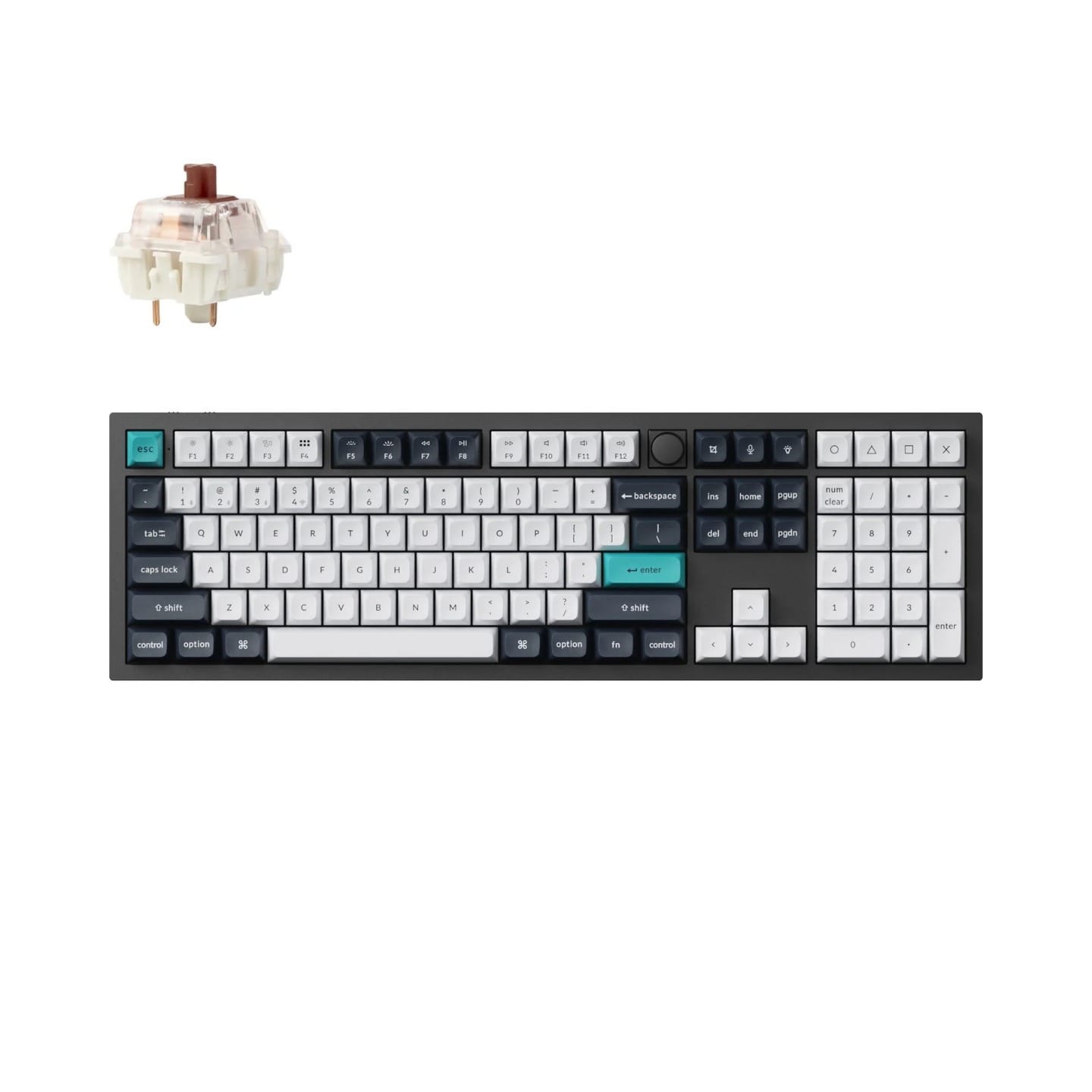 Keychron Q6 Max QMK/VIA Wireless Custom Black Mechanical Keyboard - Brown Switch