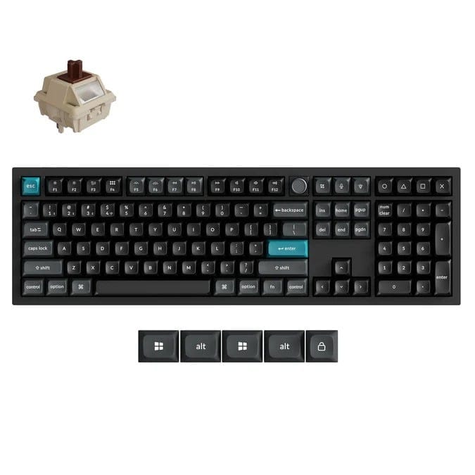 Keychron Q6 Ultra 8K Wireless Black Mechanical Keyboard - Silk POM Switch Brown