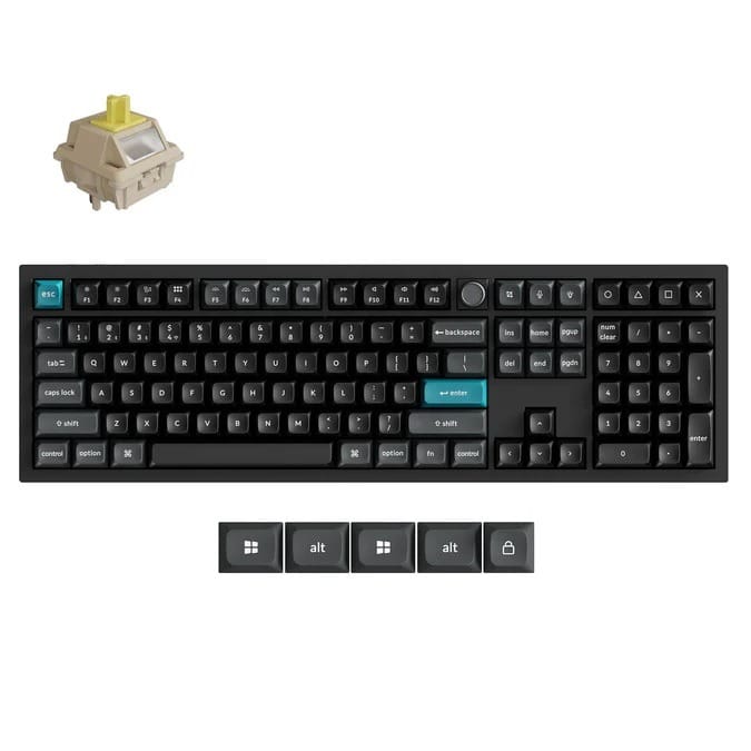 Keychron Q6 Ultra 8K Wireless Black Mechanical Keyboard - Silk POM Switch Banana