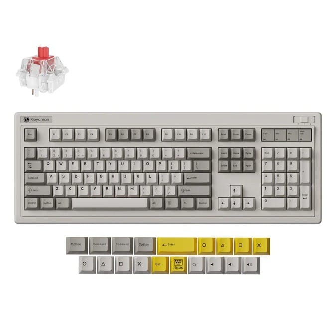 Keychron R6 QMK Wireless Mechanical Retro RGB Backlight Hot Swappable Keyboard - Super Red Switch