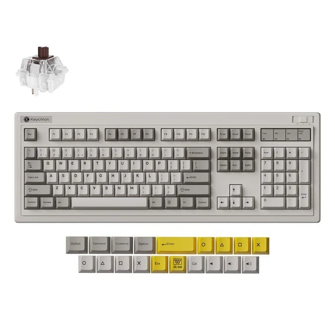 Keychron R6 QMK Wireless Mechanical Retro RGB Backlight Hot Swappable Keyboard - Keychron Super Brown Switch