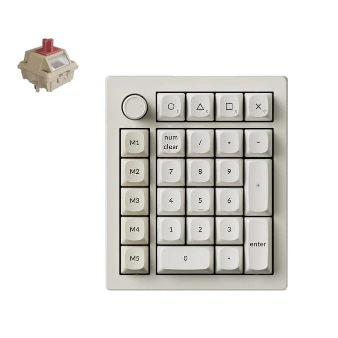 Keychron V0 Ultra 8K Wireless Custom Fully Assembled Knob Number Pad Retro - Silk POM Red Switch