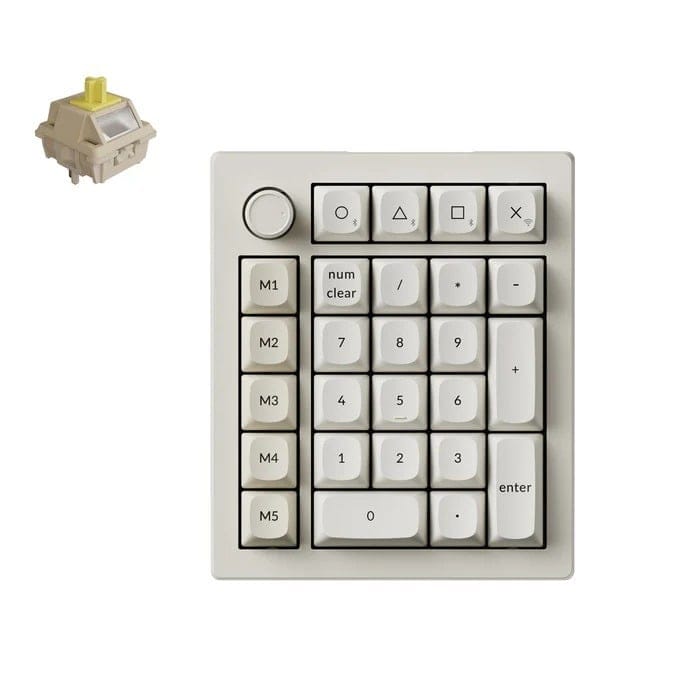Keychron V0 Ultra 8K Wireless Custom Fully Assembled Knob Number Pad Retro - Silk POM Banana Switch