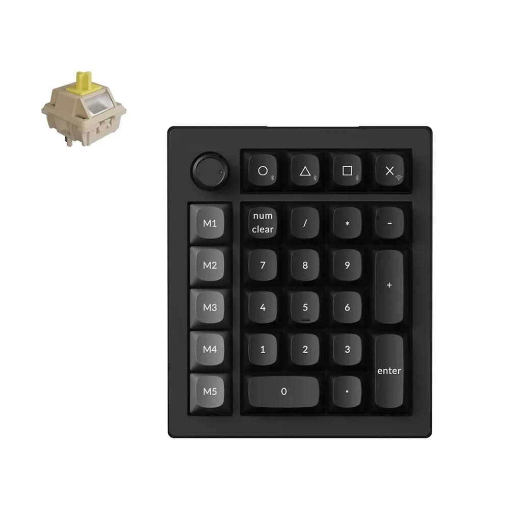 Keychron V0 Ultra 8K Wireless Custom Fully Assembled Knob Number Pad Retro - Silk POM Banana Switch