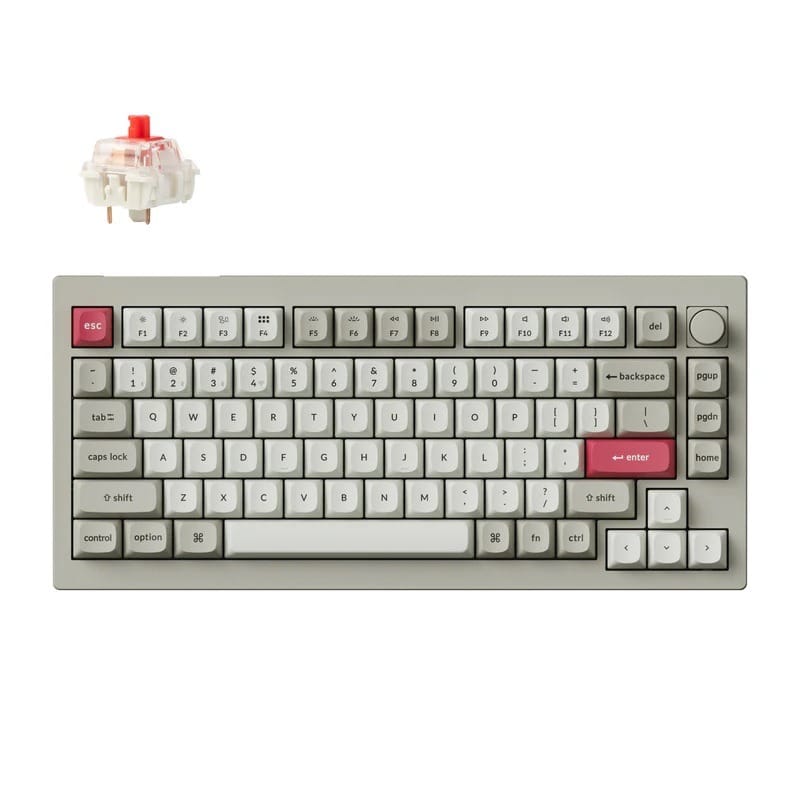 Keychron V1 Max QMK/VIA Wireless Custom Retro Mechanical Keyboard - Red Switch