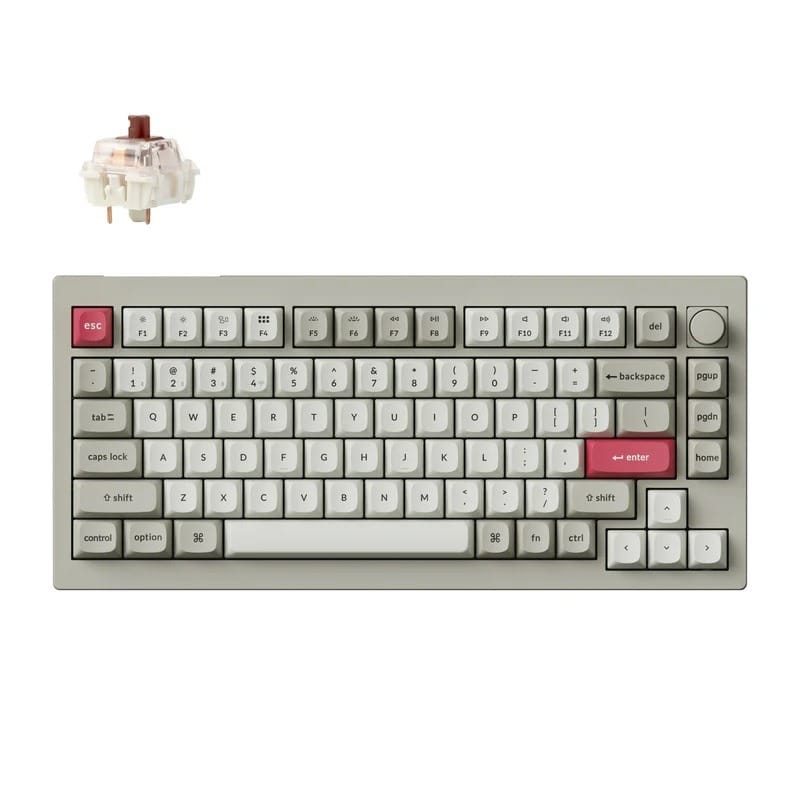 Keychron V1 Max QMK/VIA Wireless Custom Retro Mechanical Keyboard - Brown Switch