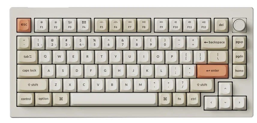 Keychron V1 Ultra 8K Wireless RGB Mechanical Retro Pastel Keyboard - Silk POM Red Switch