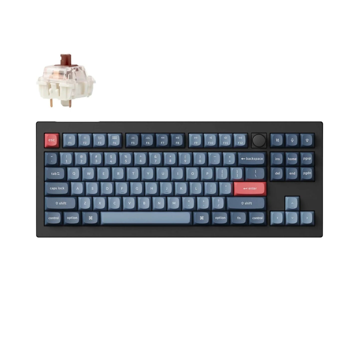 Keychron V3 Max QMK/VIA Wireless Black Custom Mechanical Keyboard - Brown Switch
