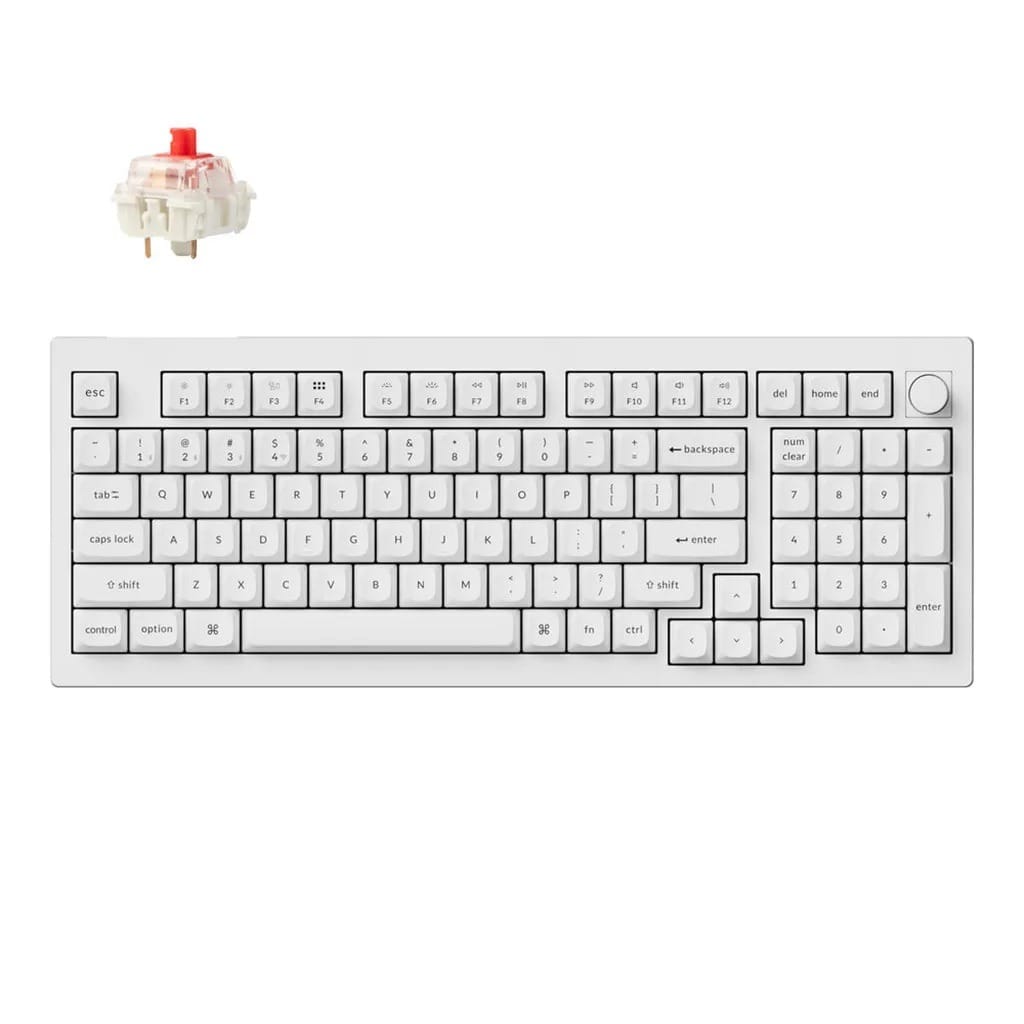 Keychron V5 Max QMK/VIA Wireless Mechanical White Keyboard - Red Switch