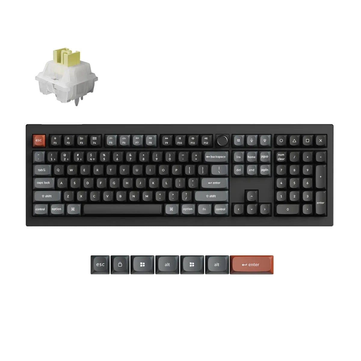 Keychron V6 Ultra 8K Wireless Custom Mechanical Keyboard - Silk POM Silent Banana Switch