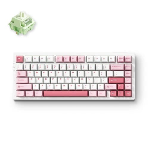 MCHOSE G75 Pro Gasket Mechanical Keyboard - White Pink Matcha Latte