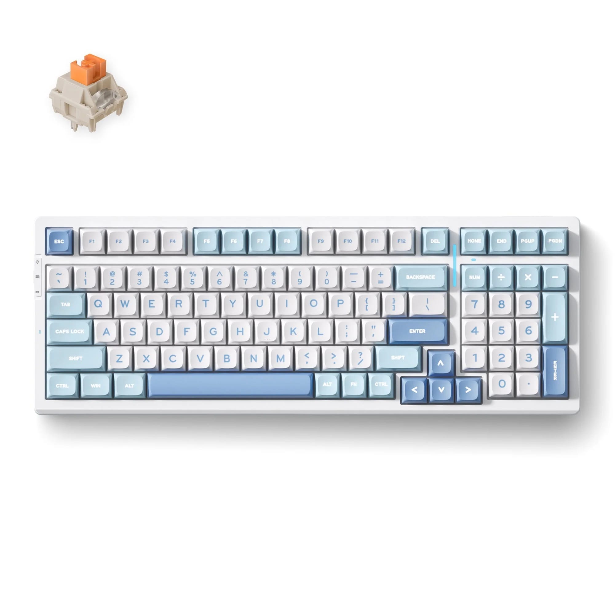 MCHOSE G98 Pro Gasket Mount 98% Layout Wireless Hot-Swap Mechanical Blue Keyboard - Flame Orange Switch