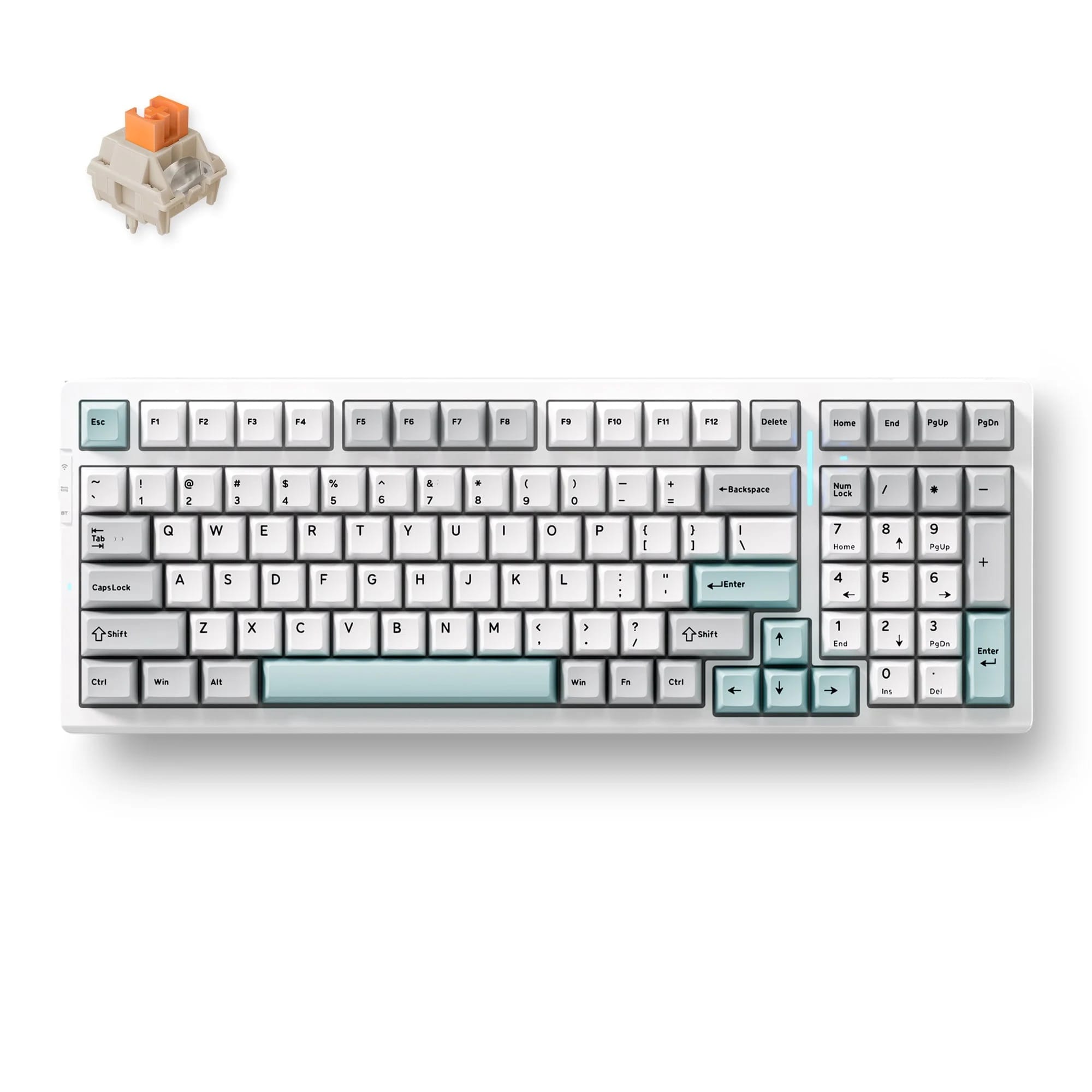 MCHOSE G98 Pro Gasket Mount 98% Layout Wireless Hot-Swap Mechanical Gray And Blue Keyboard - Flame Orange Switch
