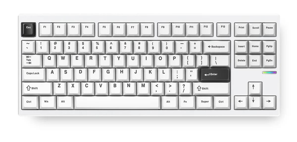 MCHOSE GX87 RGB Wireless White Mechanical Keyboard - Vintage White