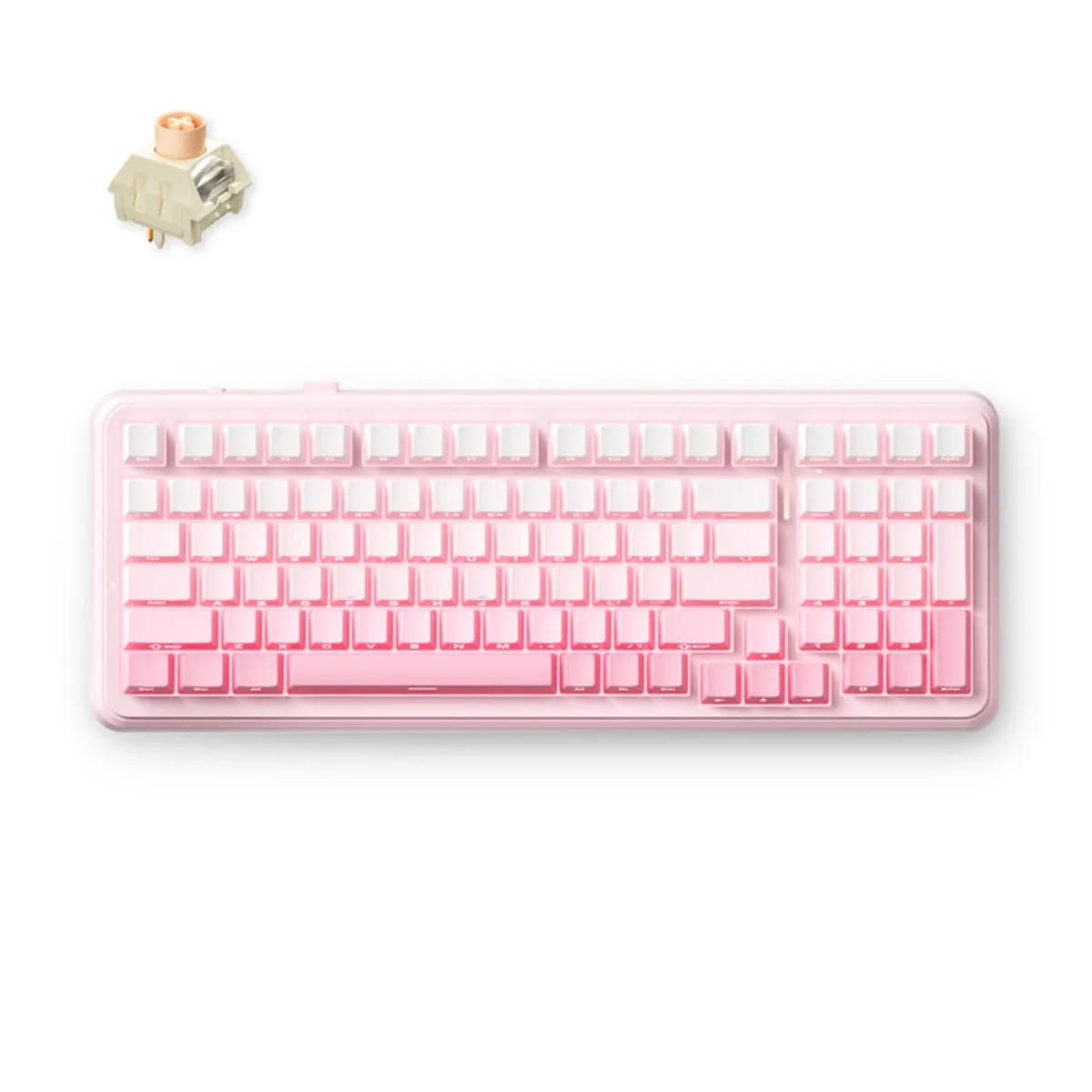 MCHOSE K99 V2 98% Hot-Swap Wireless Tri-Mode Gasket Mount Mechanical Pink Gradient Keyboard - Icy Creamsicle Switch