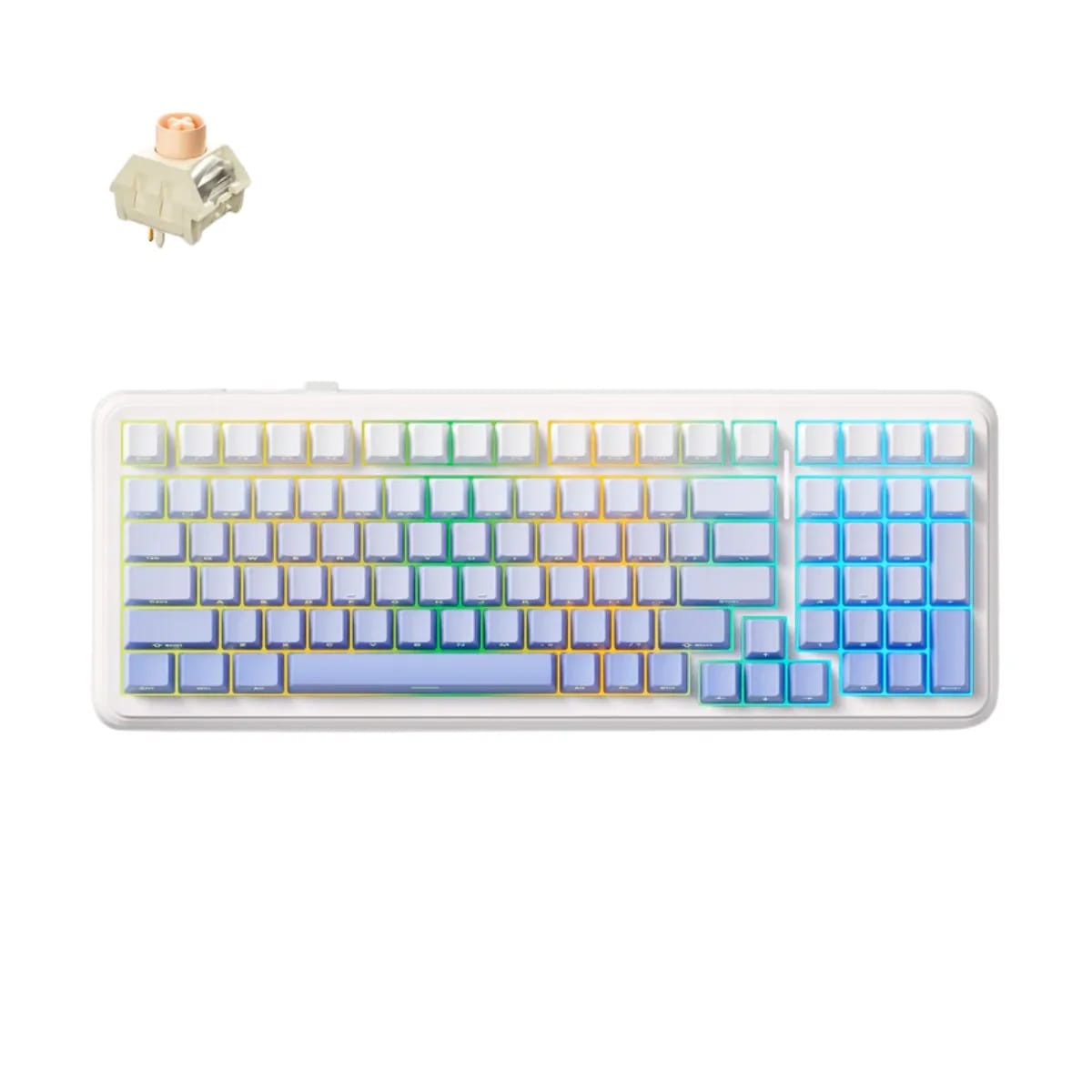 MCHOSE K99 V2 98% Hot-Swap Wireless Tri-Mode Gasket Mount Mechanical Glacier Gradient Keyboard - Icy Creamsicle Switch