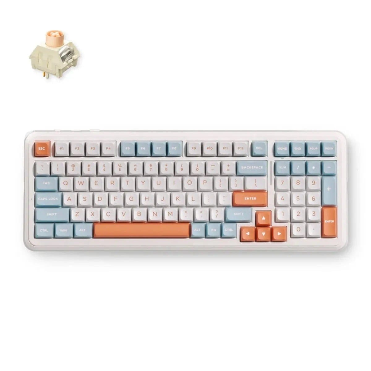MCHOSE K99 V3 8K Hot-Swap RGB Wireless Mechanical Horizon Orange Keyboard with Knob - Icy Creamsicle Switch