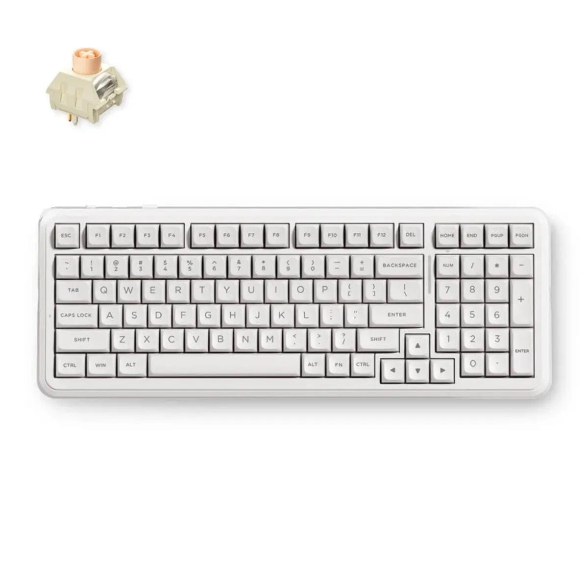 MCHOSE K99 V3 8K Hot-Swap RGB Wireless Mechanical White Keyboard with Knob - Icy Creamsicle Switch