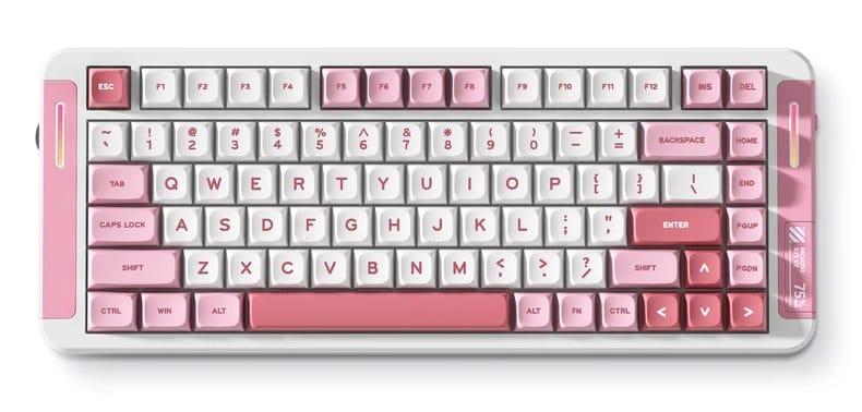 MCHOSE X75v2 Gasket Mount 75% Layout Hot-Swap Wireless Mechanical Pink Keyboard - Icy Creamsicle Switch