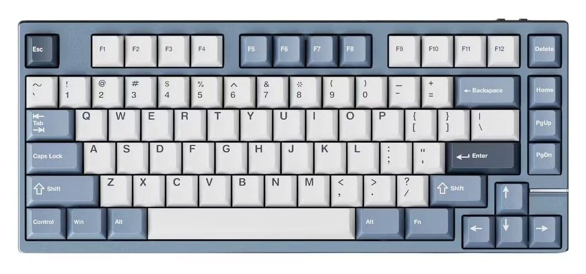 Qwertykeys x Neo Studio Neo75 Prebuilt Wireless Mechanical Anodized Slate Blue Keyboard - London Fog V2 Switch