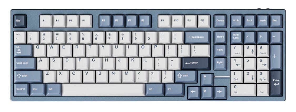 Qwertykeys x Neo Studio Neo98 Prebuilt Wireless Mechanical Anodized Slate Blue Keyboard - London Fog V2 Switch
