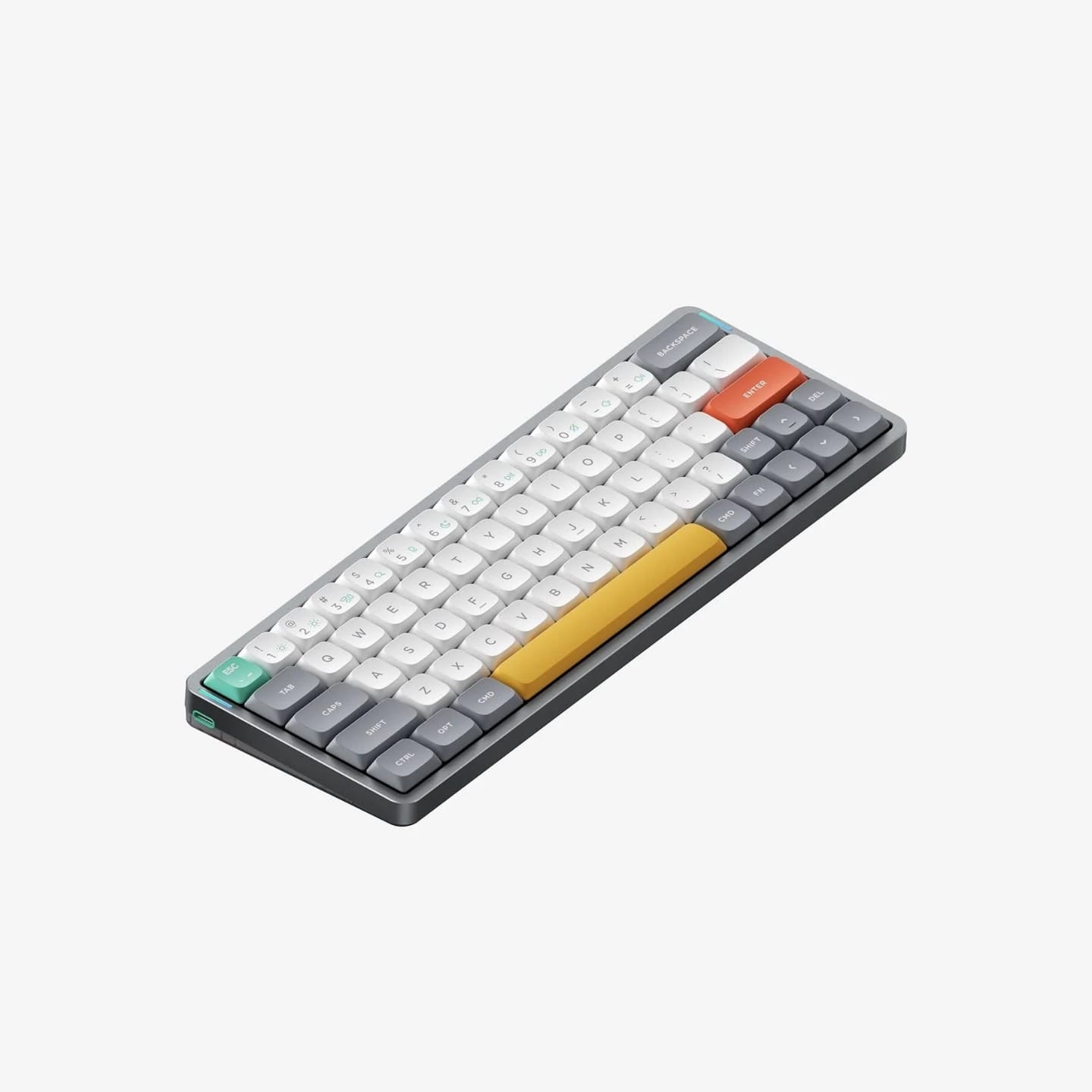 Nuphy Air60 v2 QMK/VIA Wireless Mechanical Lunar Grey Keyboard - Moss