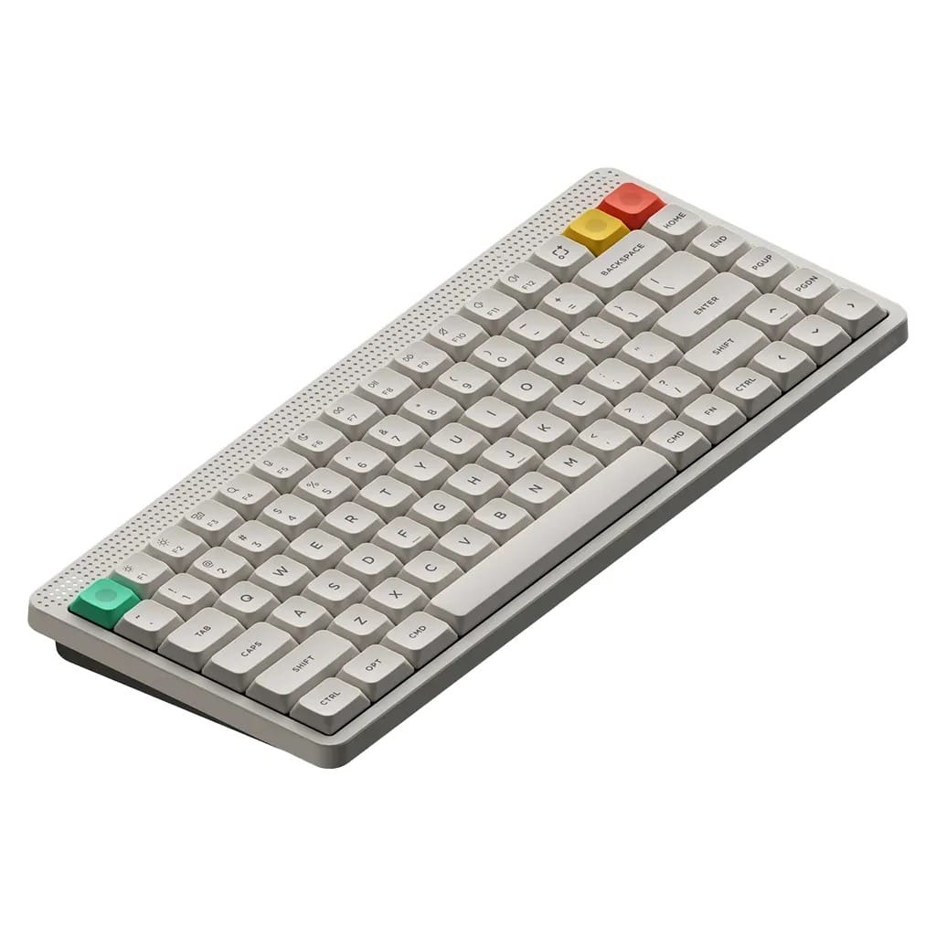 NuPhy Node75 Low-Profile Wireless Mechanical Lunar White Keyboard - Blush Nano Switch