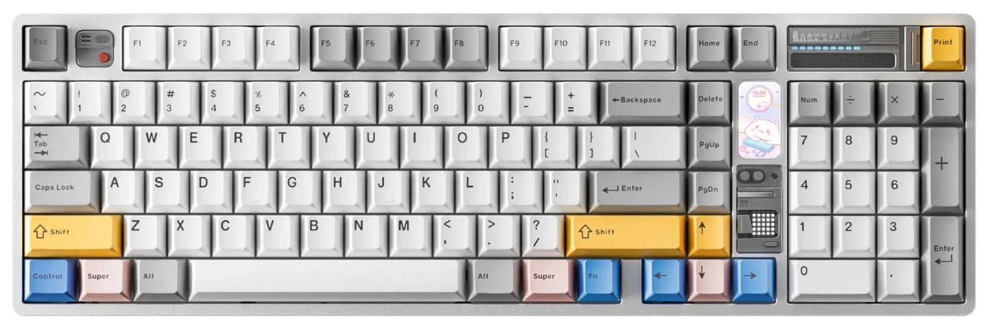 Qwertykeys QK100 Mk2 Prebuilt Wireless Mechanical Radiant Silver Keyboard - Neo Oat Switch
