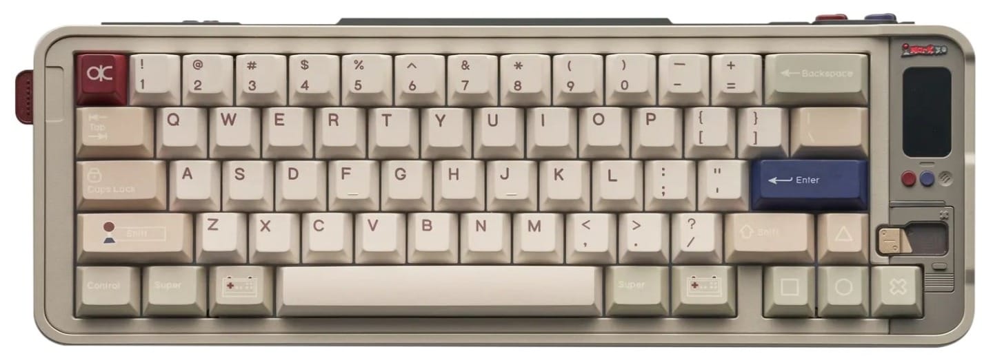 Qwertykeys QK65 MK3 Wireless RGB Prebuilt Retro Console Mechanical Keyboard - Oat Switch