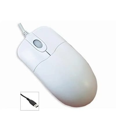 Seal IP68 Scroll Wheel USB Mouse - White