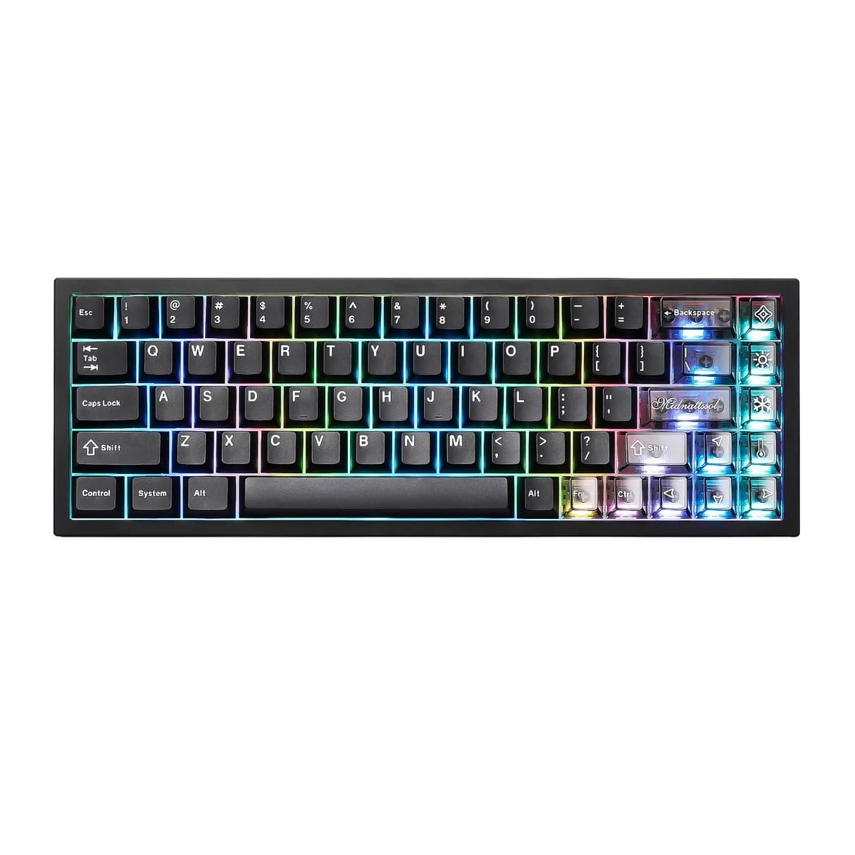 YUNZII AL65 QMK/VIA Custom Hollow Mechanical Keyboard Black Gateron Zero Switch