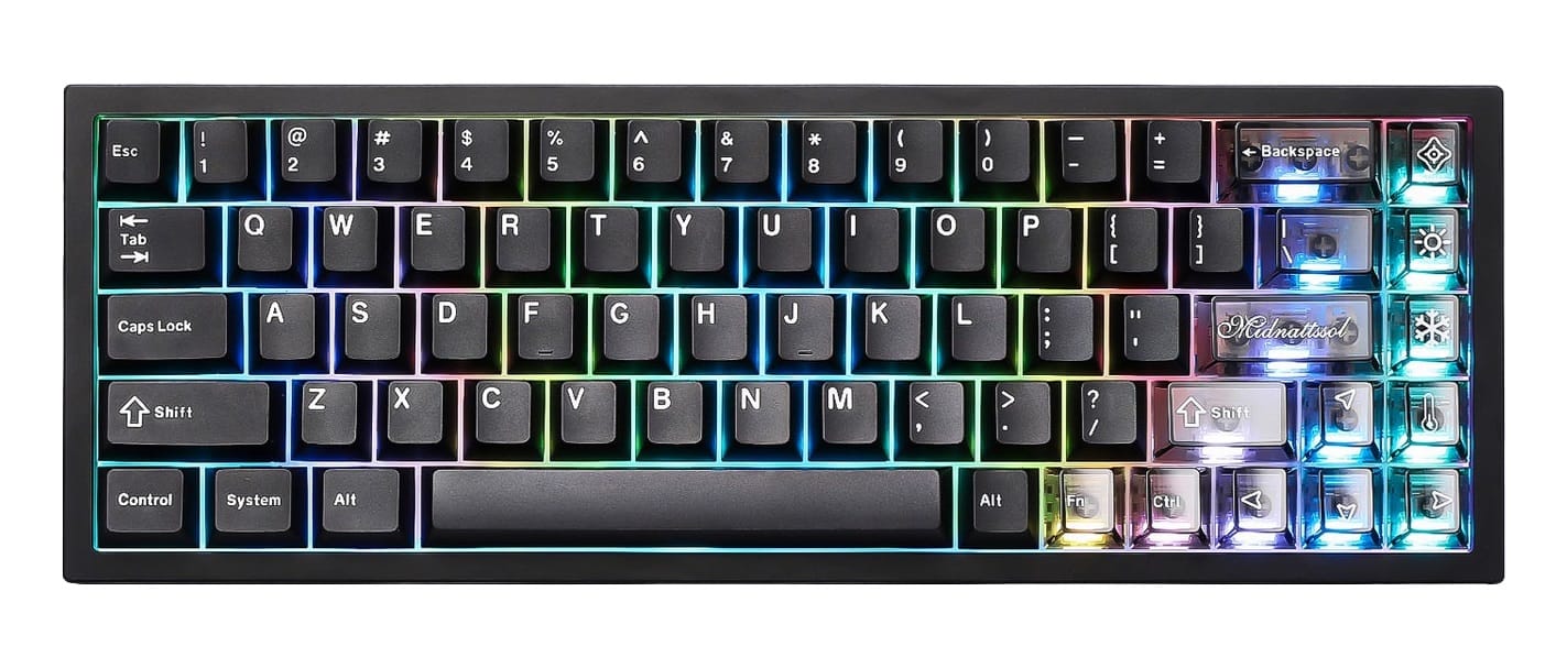 YUNZII AL65 QMK/VIA Hollow Mechanical Tri-Mode Hot-Swap Hollow Pattern Black Keyboard - Milk V2 Switch