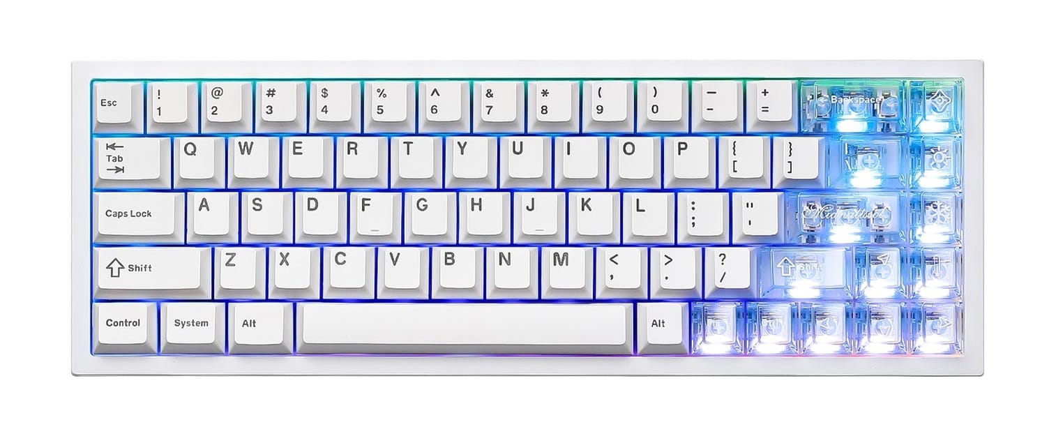 YUNZII AL65 QMK/VIA Hollow Mechanical Tri-Mode Hot-Swap Hollow Pattern Silver Keyboard - Milk V2 Switch