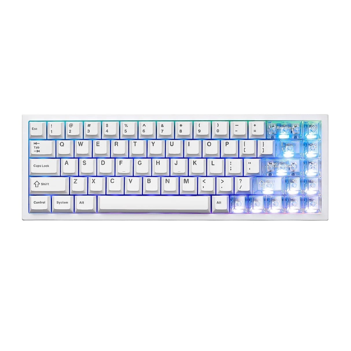 YUNZII AL65 QMK/VIA Custom Hollow Mechanical Keyboard Silver Gateron Zero Switch