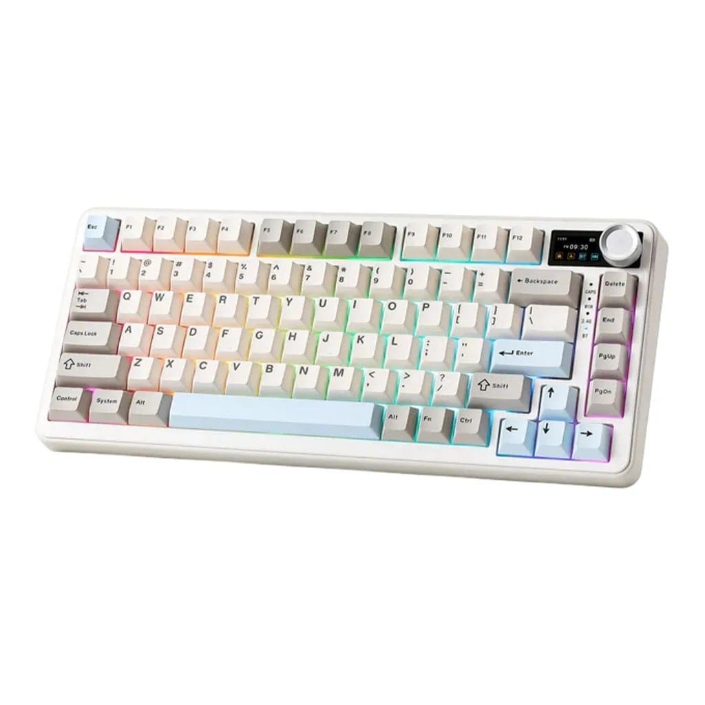 YUNZII B75 PRO MAX QMK/VIA Knob TFT Screen Wireless Beige Mechanical Keyboard - Cocoa Cream V2 Linear Switch