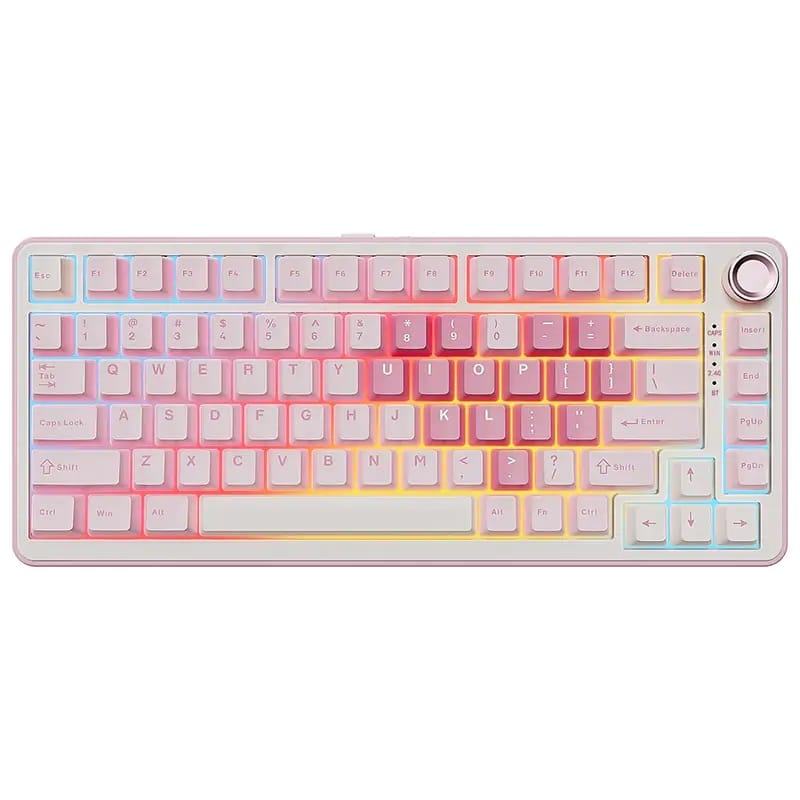 YUNZII B75 Pro Gasket Tri-Mode Wireless Pink Mechanical Keyboard - Cocoa Cream Switch