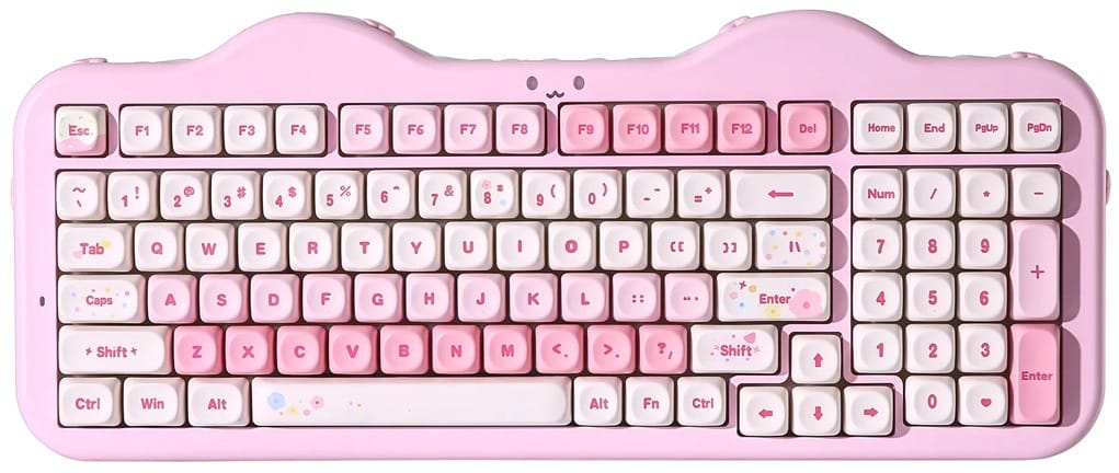 YUNZII C98 Cake Meow Hot-Swap Wireless Mechanical Pink Keyboard - Candy Linear Switch