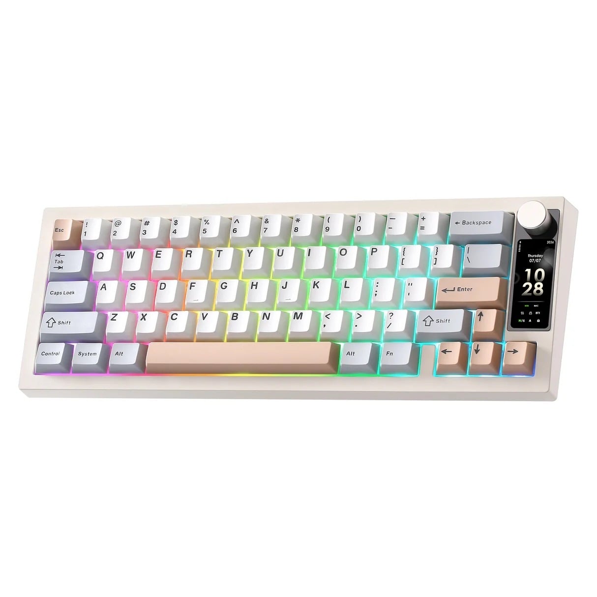 YUNZII IF68 QMK/VIA Wireless Mechanical Beige Keyboard - Candy Linear Switch