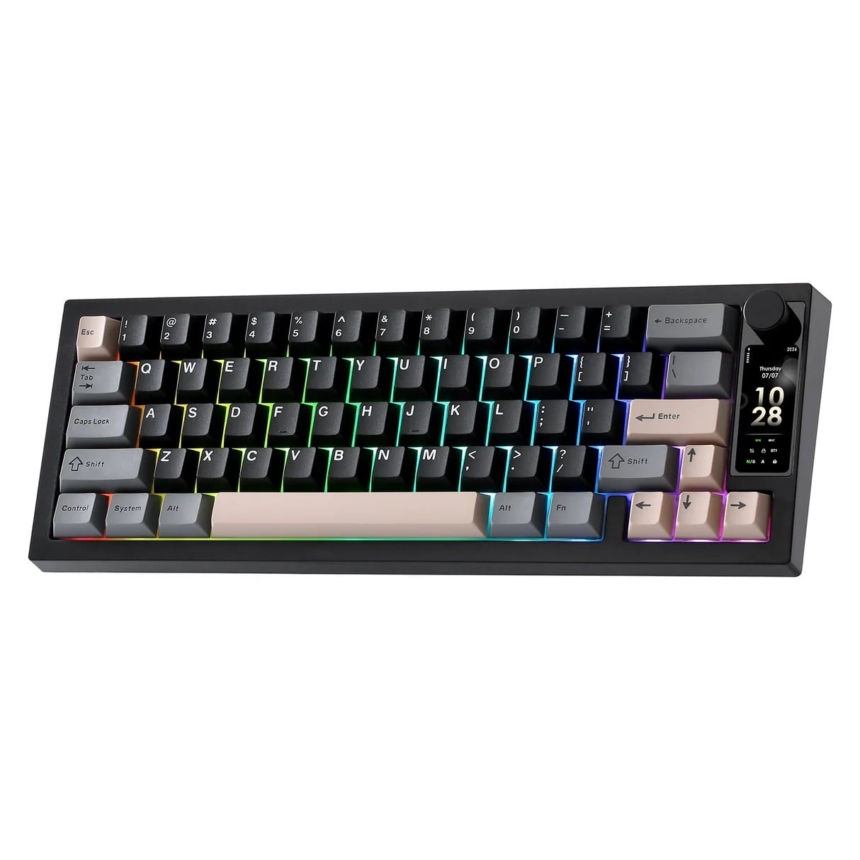 YUNZII IF68 QMK/VIA Wireless Mechanical Black Keyboard - Candy Linear Switch
