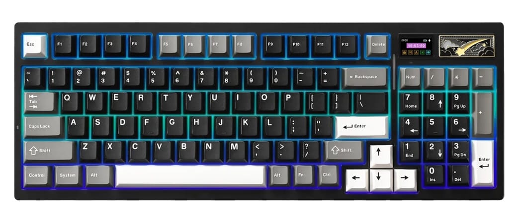 YUNZII IF99 QMK/VIA RGB Wireless Mechanical Black Keyboard - Cocoa Cream V2 Switch