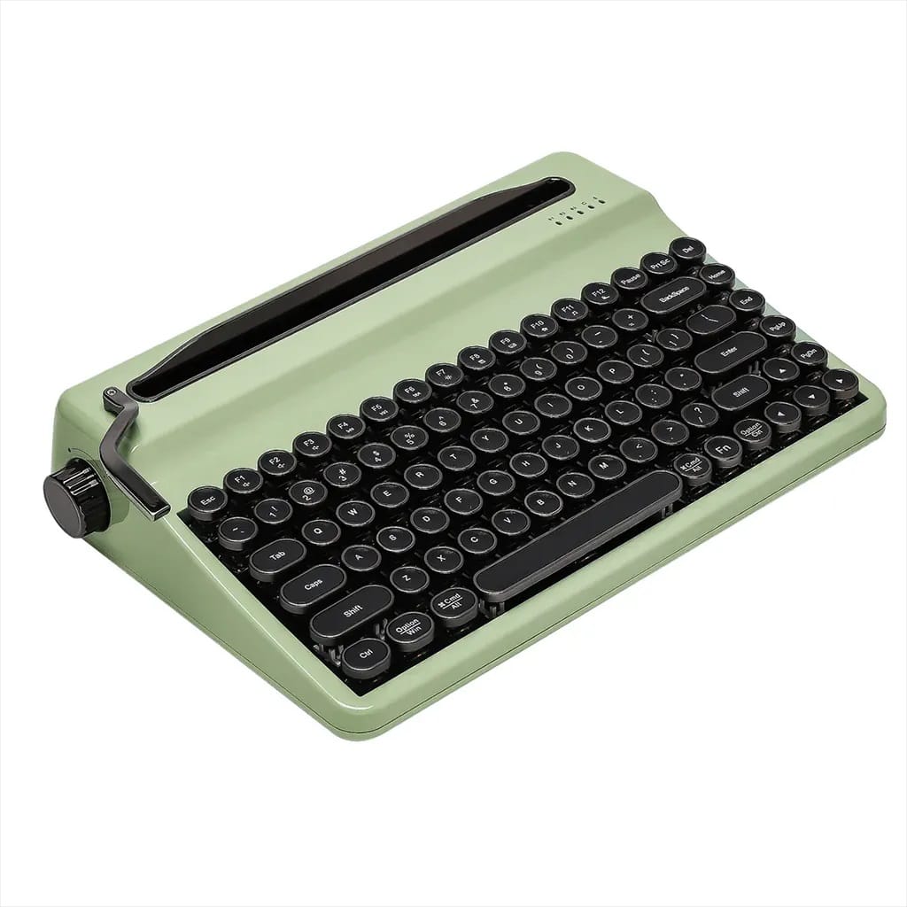 YUNZII QL75 Retro Typewriter QMK/VIA Wireless Green Mechanical Keyboard - Onyx Tactile Switch