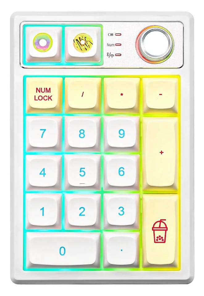 YUNZII YZ19 RGB Wireless Mechanical Macaron Knob Numeric Keypad - Gateron Brown Switch