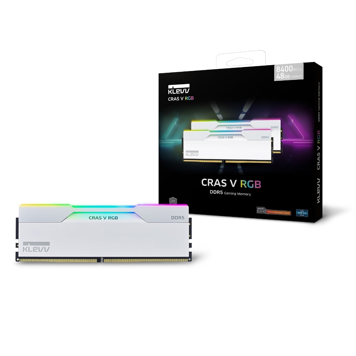KLEVV Cras V RGB 64GB (2x32GB) DDR5-6000 Memory - White