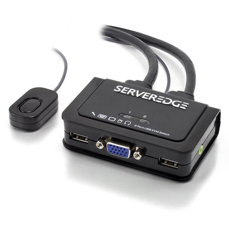 Serveredge 2-Port USB / VGA Cable KVM Switch With Audio & Remote