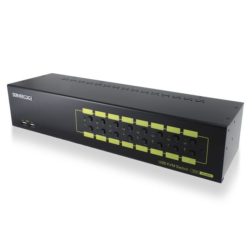 Serveredge 16-Port DVI USB KVM Combo Switch with Audio, Mic & USB Hub 2.0