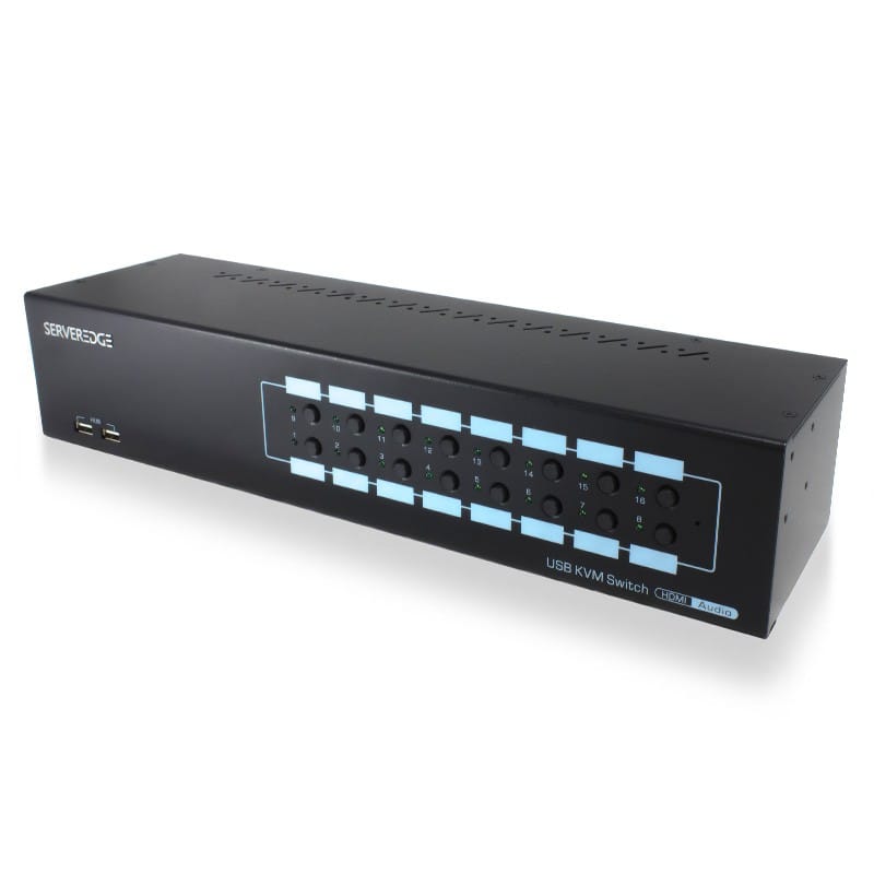 Serveredge 16-Port HDMI USB KVM Combo Switch with Audio, Mic & USB Hub 2.0